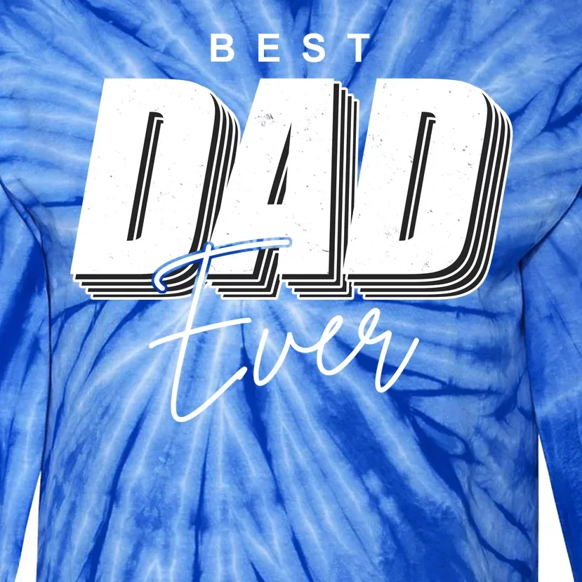 Best Dad Ever Retro Gift Tie-Dye Long Sleeve Shirt