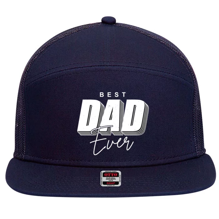 Best Dad Ever Retro Gift 7 Panel Mesh Trucker Snapback Hat