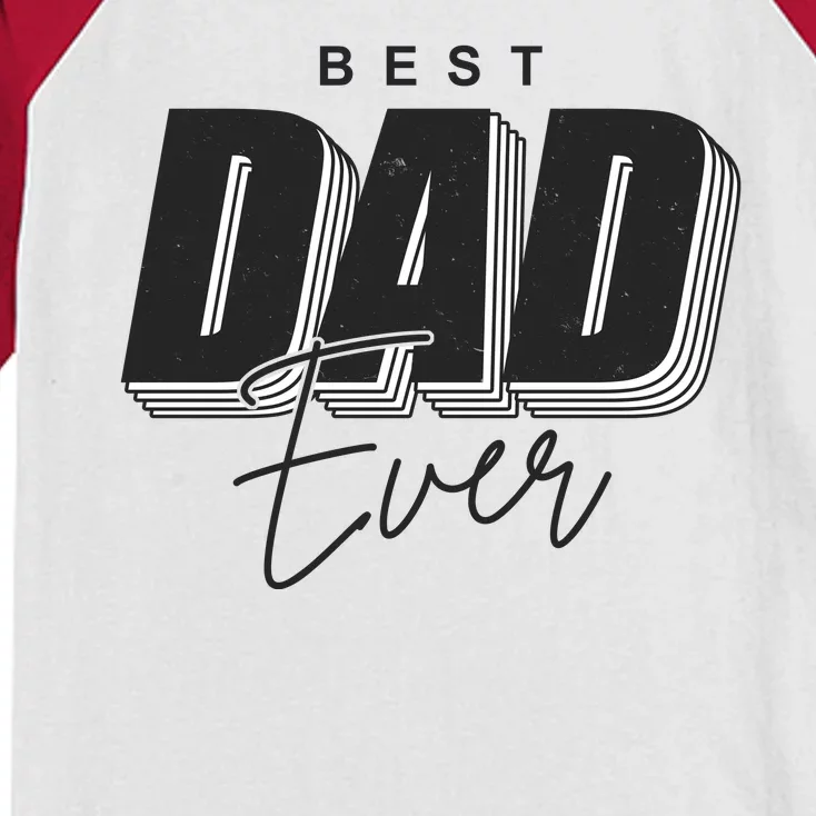 Best Dad Ever Retro Gift Kids Colorblock Raglan Jersey