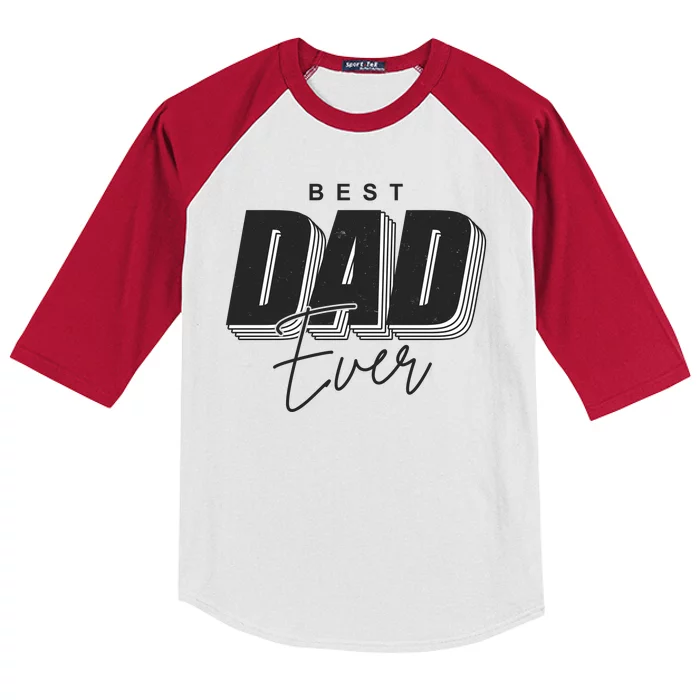 Best Dad Ever Retro Gift Kids Colorblock Raglan Jersey