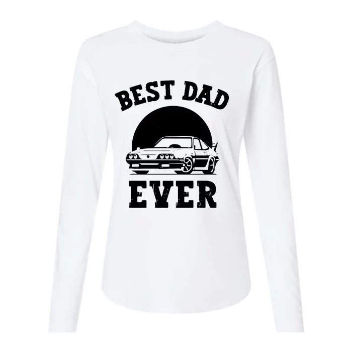 Best Dad Ever Car Lover Father Shirts Womens Cotton Relaxed Long Sleeve T-Shirt