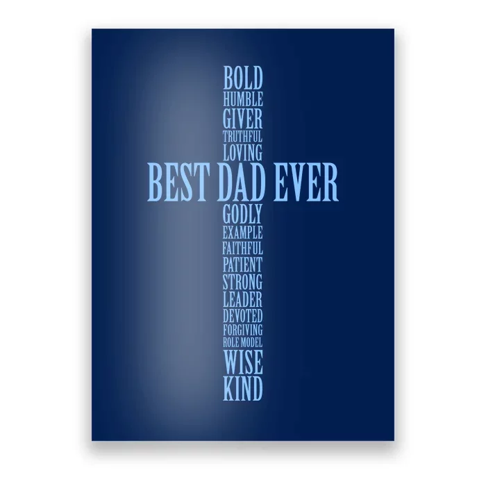 Best Dad Ever Positve Words Cross Poster