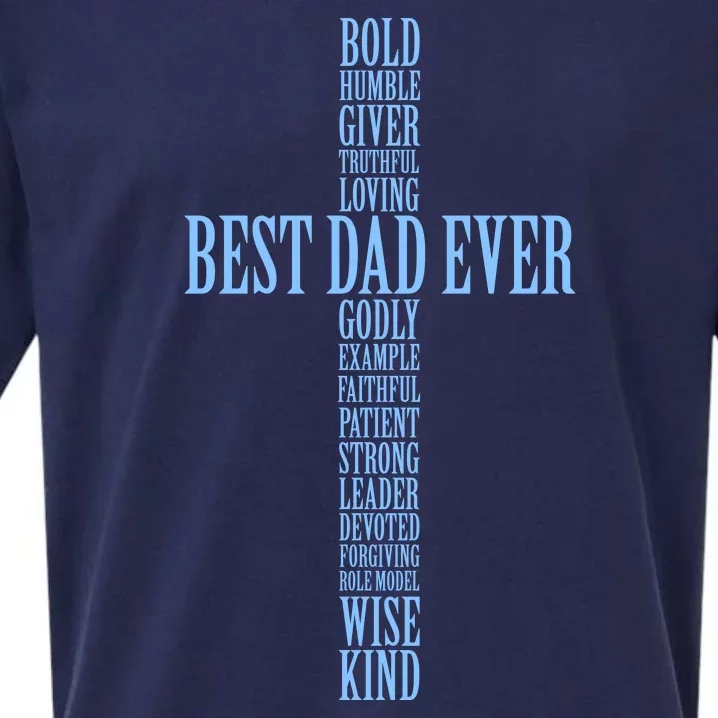 Best Dad Ever Positve Words Cross Sueded Cloud Jersey T-Shirt