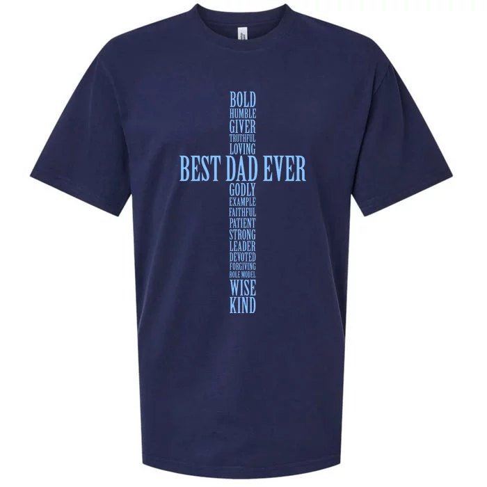 Best Dad Ever Positve Words Cross Sueded Cloud Jersey T-Shirt