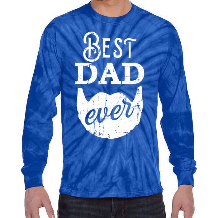 Best Dad Ever Gift For Bearded Daddys Father's Day Cool Gift Tie-Dye Long Sleeve Shirt