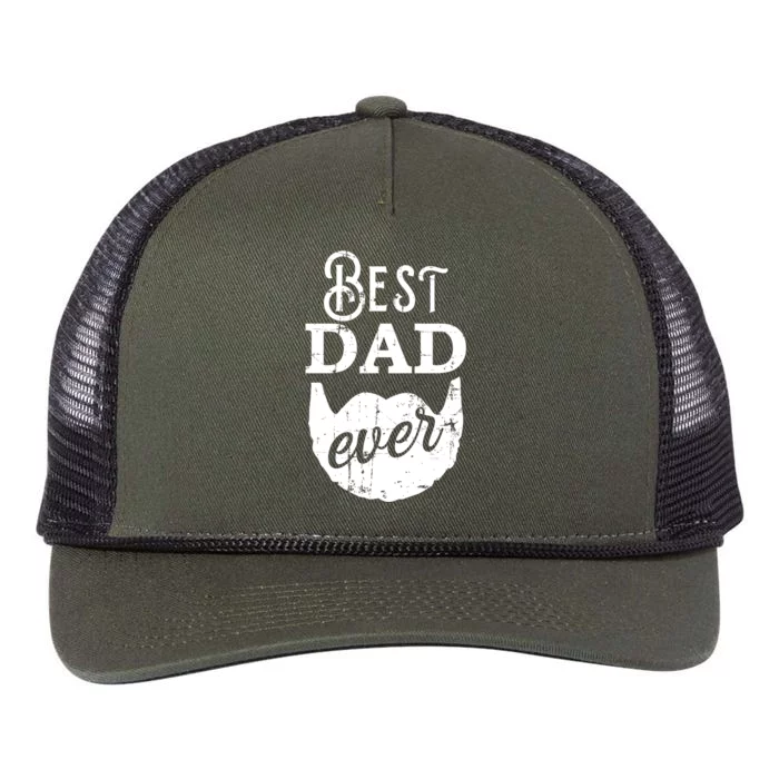 Best Dad Ever Gift For Bearded Daddys Father's Day Cool Gift Retro Rope Trucker Hat Cap