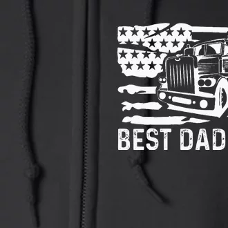 Best Dad Ever Flag truck dad trucker dad best trucking dad Full Zip Hoodie