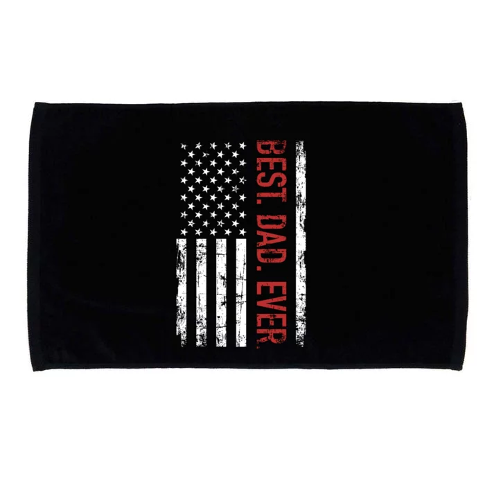 Best Dad Ever Us American Flag Gift For Father's Day Gift Microfiber Hand Towel