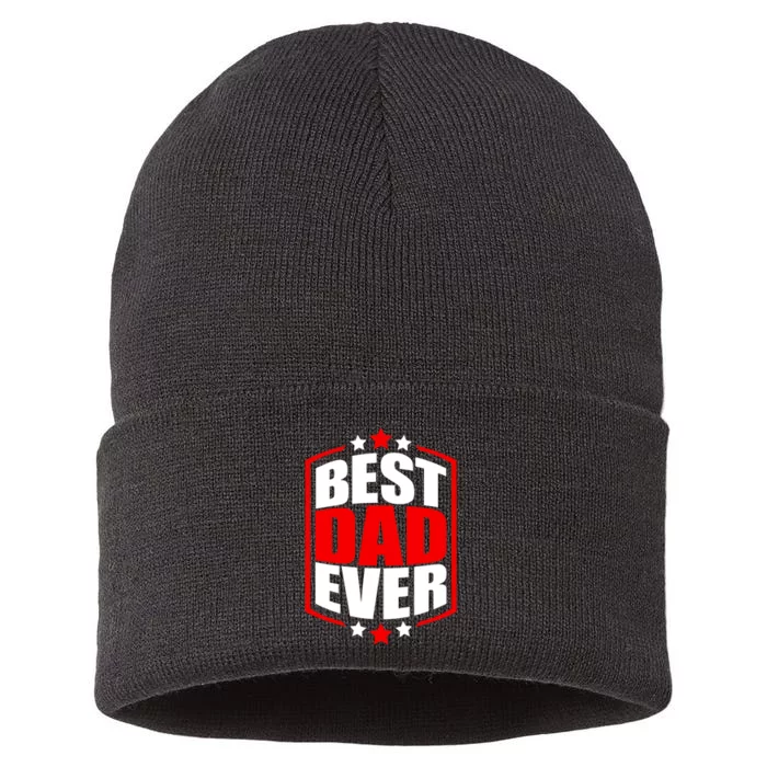 Best Dad Ever Father's Day Gift Sustainable Knit Beanie