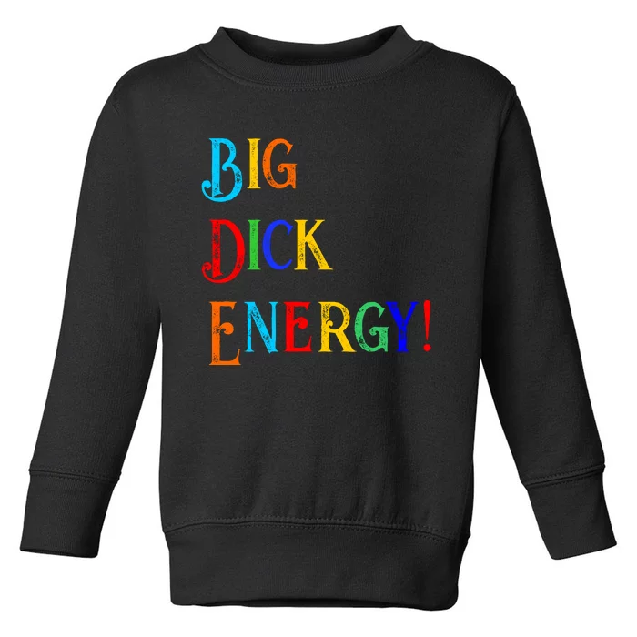 Big Dick Energy BDE Funny Colorful Humor Toddler Sweatshirt