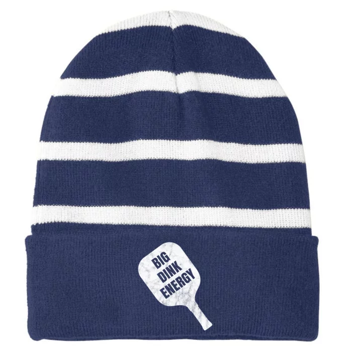 Big Dink Energy Funny Pickleball Sport Striped Beanie with Solid Band