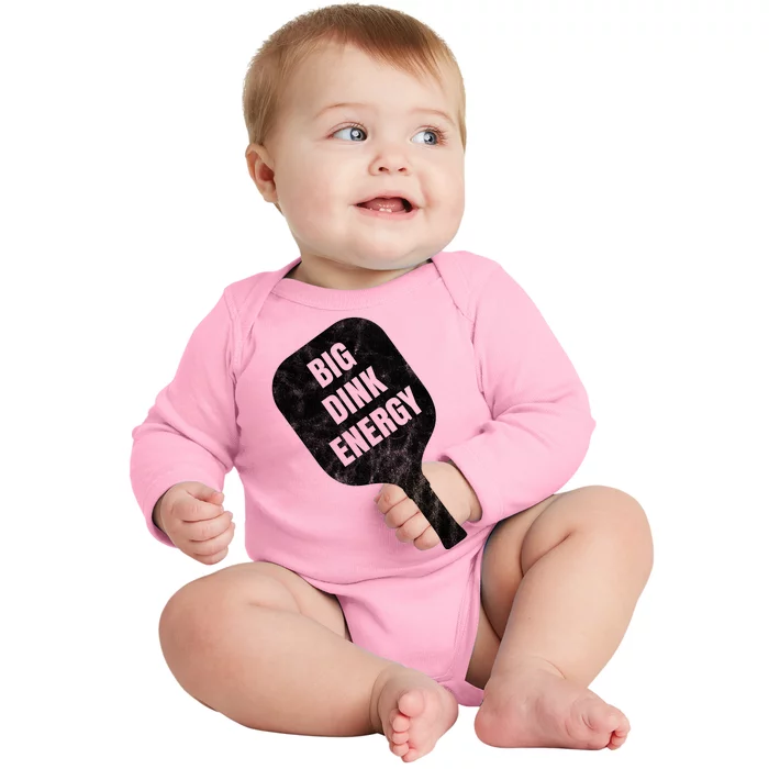 Big Dink Energy Funny Pickleball Sport Baby Long Sleeve Bodysuit