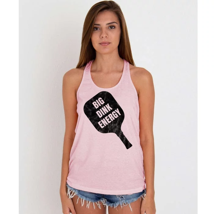 Big Dink Energy Funny Pickleball Sport Women's Knotted Racerback Tank