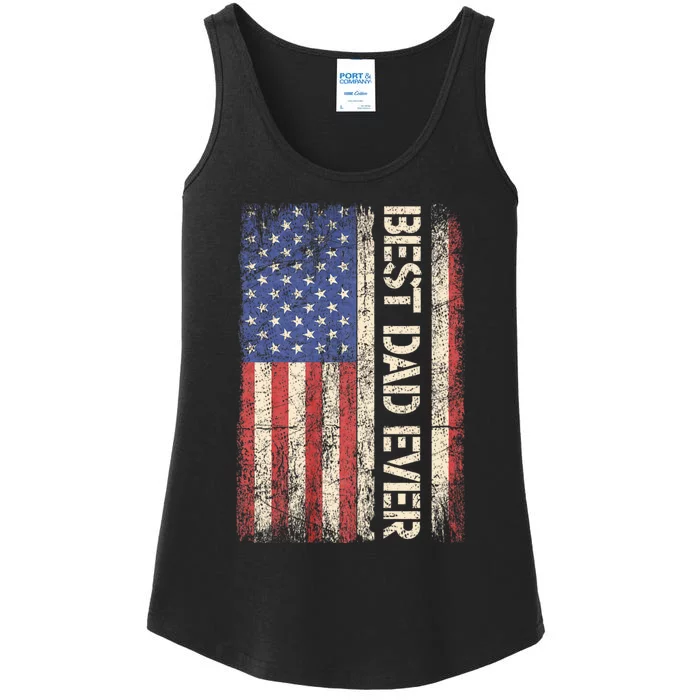 Best Dad Ever Us American Flag Gifts For FatherS Day Ladies Essential Tank