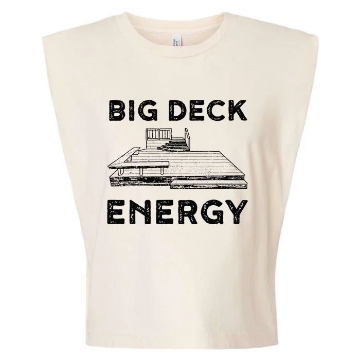 Big Deck Energy Yard Deck Patio Funny Garment-Dyed Women's Muscle Tee