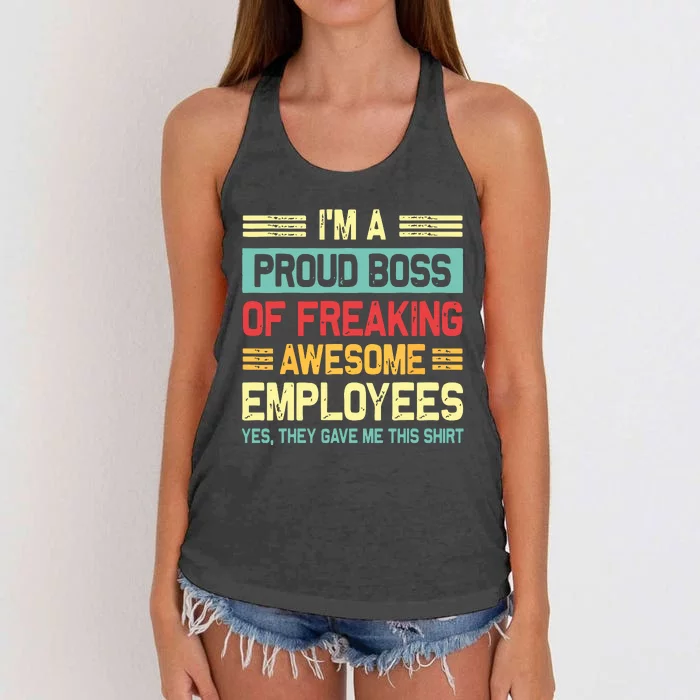 Boss Day Employee Appreciation Office Funny Boss Women's Knotted Racerback Tank