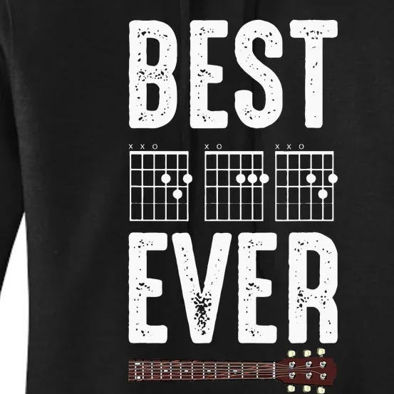 Best Dad Ever Guitarist Daddy Musical Instrument Guitar Women's Pullover Hoodie