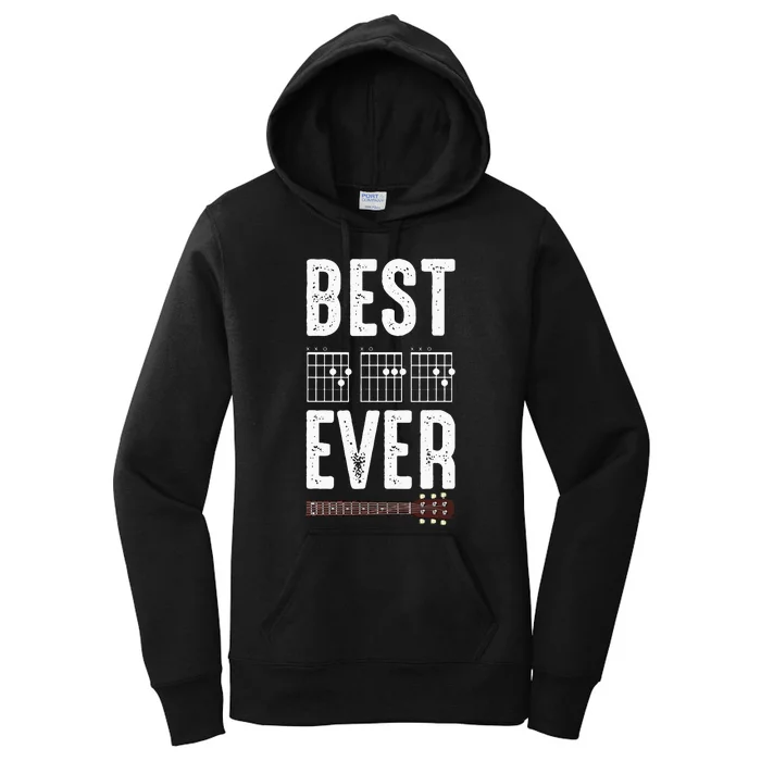 Best Dad Ever Guitarist Daddy Musical Instrument Guitar Women's Pullover Hoodie