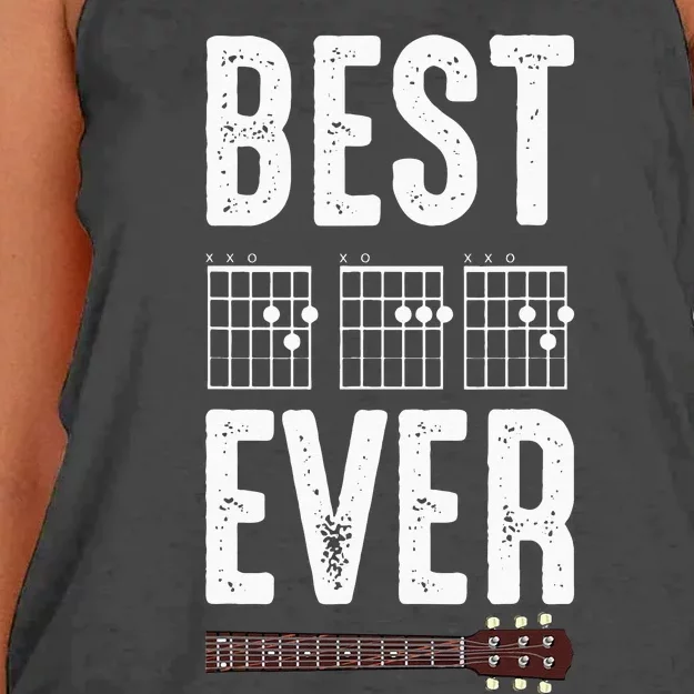 Best Dad Ever Guitarist Daddy Musical Instrument Guitar Women's Knotted Racerback Tank