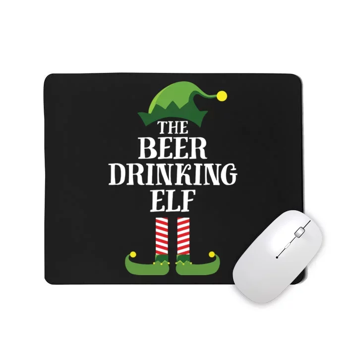 Beer Drinking Elf Matching Family Group Christmas Party Mousepad