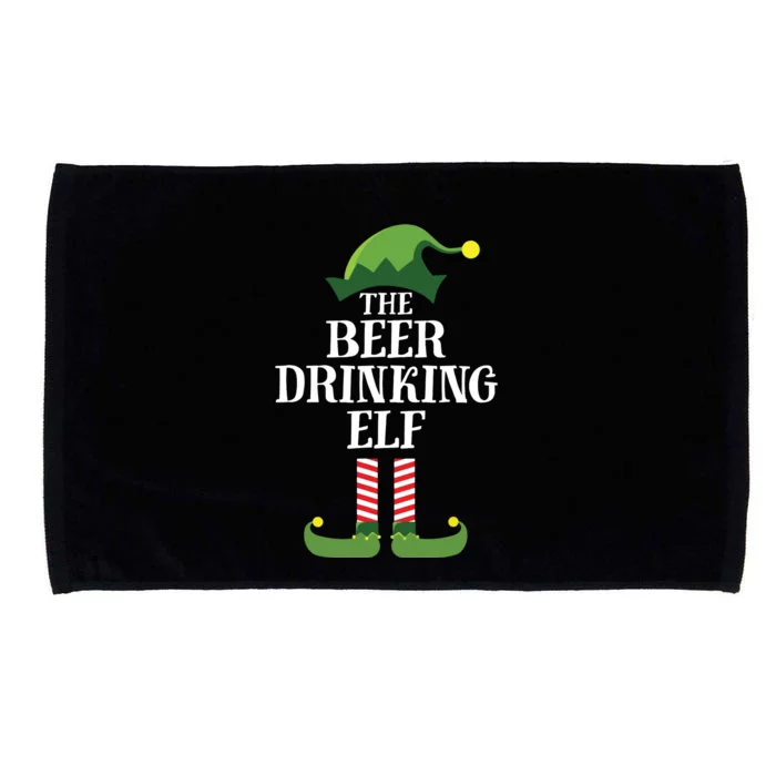 Beer Drinking Elf Matching Family Group Christmas Party Microfiber Hand Towel