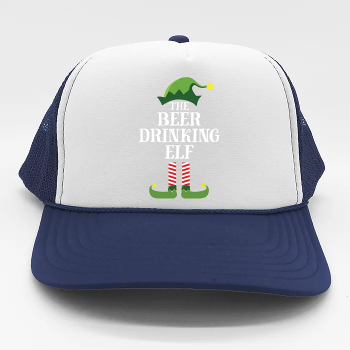 Beer Drinking Elf Matching Family Group Christmas Party Trucker Hat