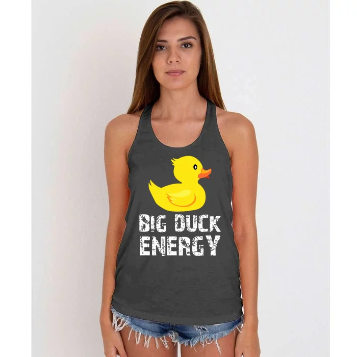 Big Duck Energy Yellow Rubber Duck Design Women's Knotted Racerback Tank