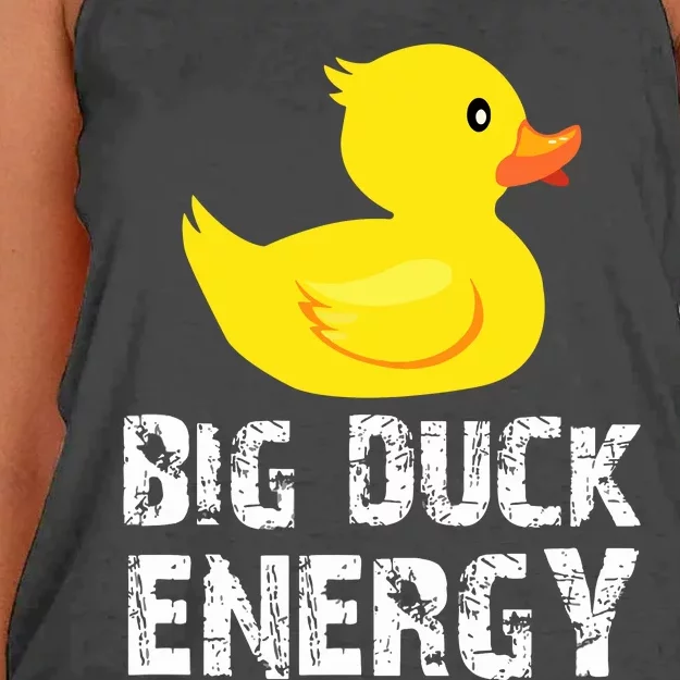 Big Duck Energy Yellow Rubber Duck Design Women's Knotted Racerback Tank