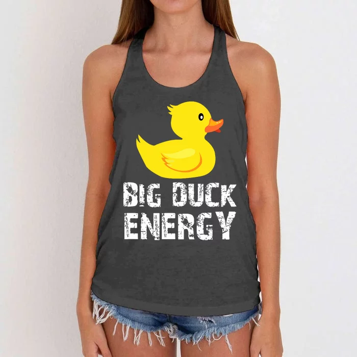 Big Duck Energy Yellow Rubber Duck Design Women's Knotted Racerback Tank