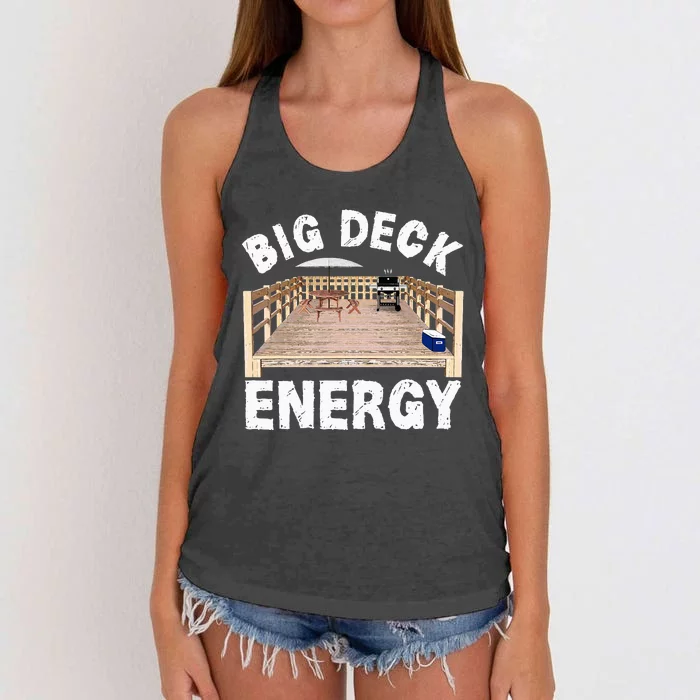 Big Deck Energy Funny Back Yard Deck Owner Women's Knotted Racerback Tank