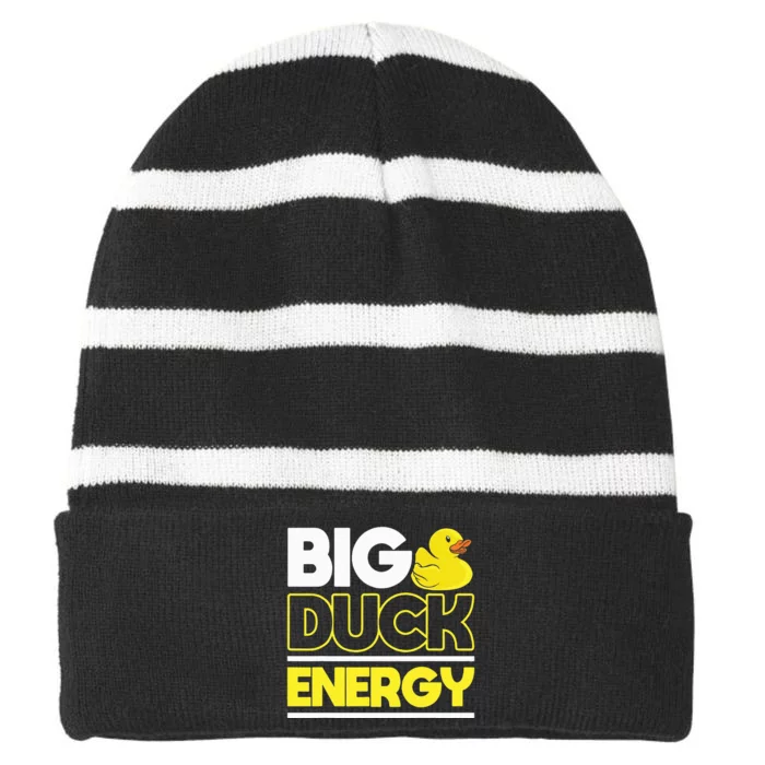 Big Duck Energy Rubber Duck funny christmas 2024 Striped Beanie with Solid Band