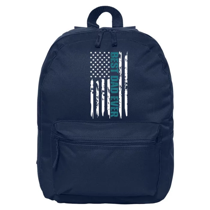 Best Dad Ever American Flag 16 in Basic Backpack