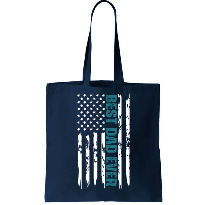 Best Dad Ever American Flag Tote Bag