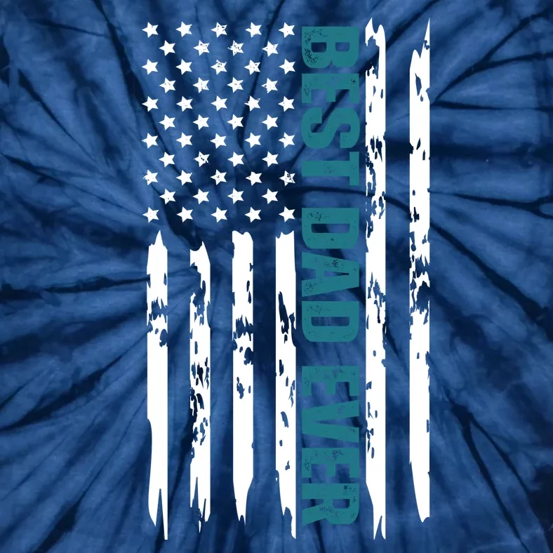 Best Dad Ever American Flag Tie-Dye T-Shirt