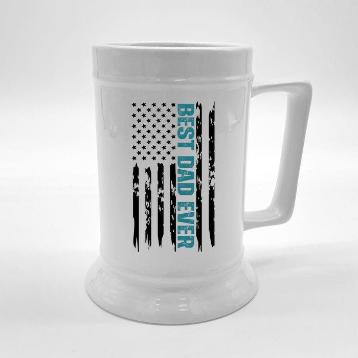 Best Dad Ever American Flag Front & Back Beer Stein