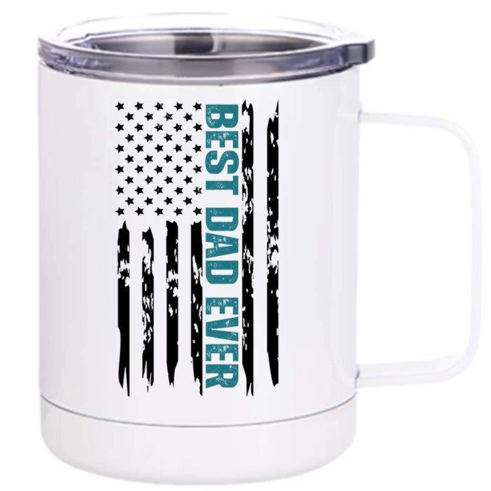 Best Dad Ever American Flag Front & Back 12oz Stainless Steel Tumbler Cup