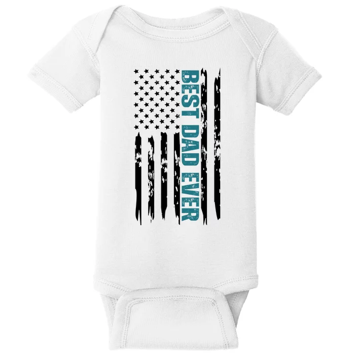 Best Dad Ever American Flag Baby Bodysuit