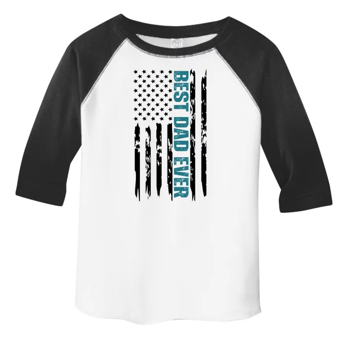 Best Dad Ever American Flag Toddler Fine Jersey T-Shirt