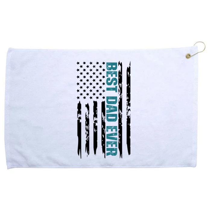 Best Dad Ever American Flag Grommeted Golf Towel