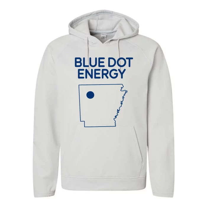 Blue Dot Energy Vote For Harris In Arkansas Us Election 2024 Performance Fleece Hoodie