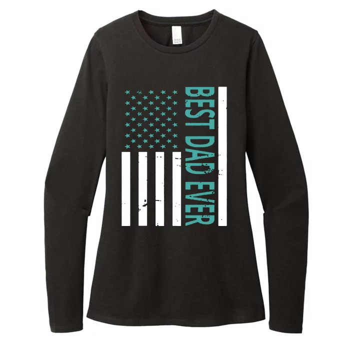 Best Dad Ever USA Flag Womens CVC Long Sleeve Shirt