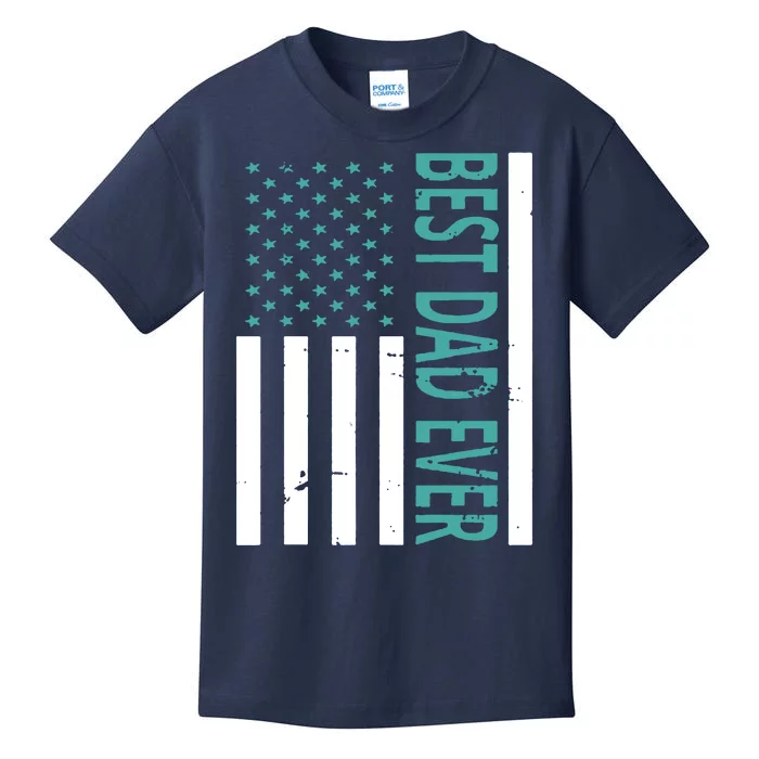 Best Dad Ever USA Flag Kids T-Shirt