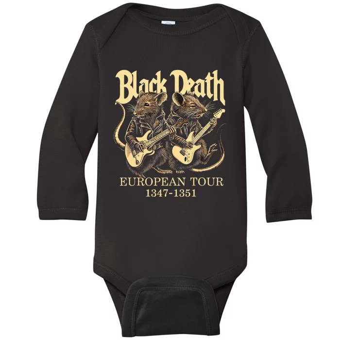 Black Death European Ren Faire Medieval History Goth Baby Long Sleeve Bodysuit