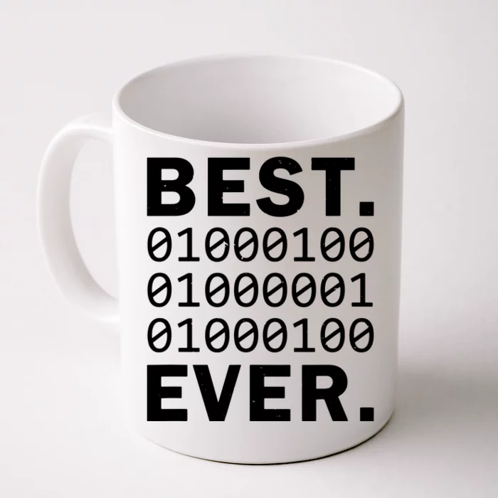 Best Dad Ever In Binary Code Funny Fathers Papa Coder Front & Back Coffee Mug