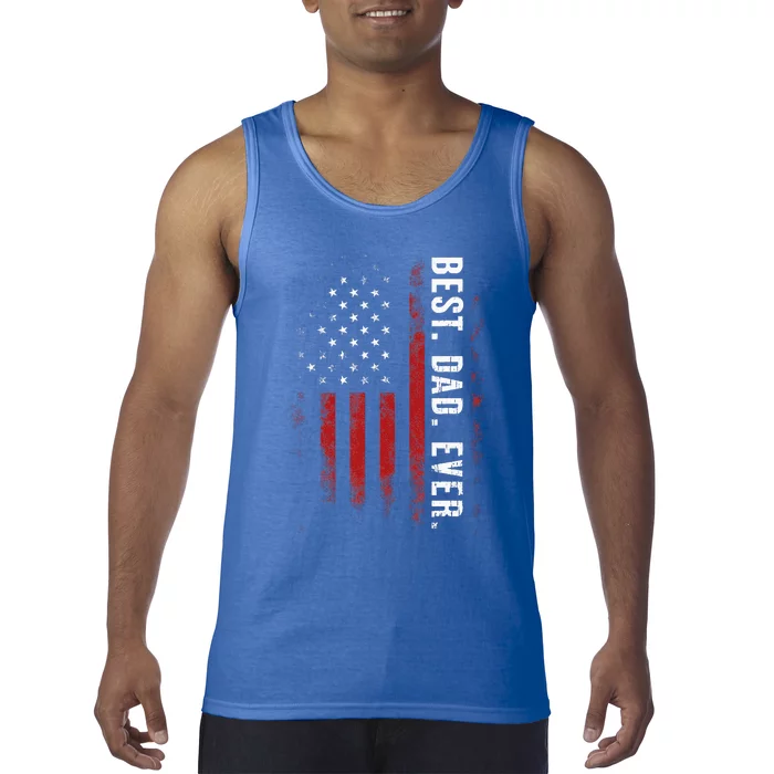 Best Dad Ever Us American Flag Tank Top