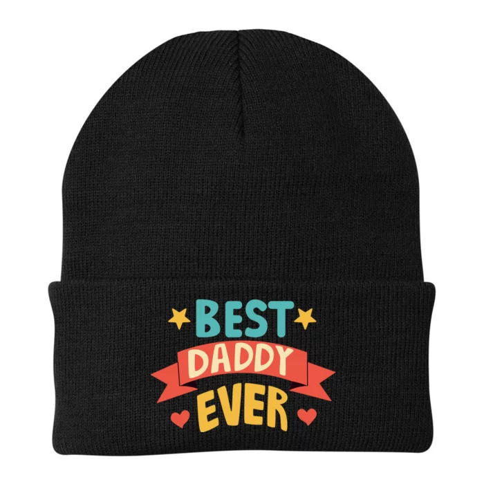 Best Daddy Ever Cute Fathers Day Gift Knit Cap Winter Beanie