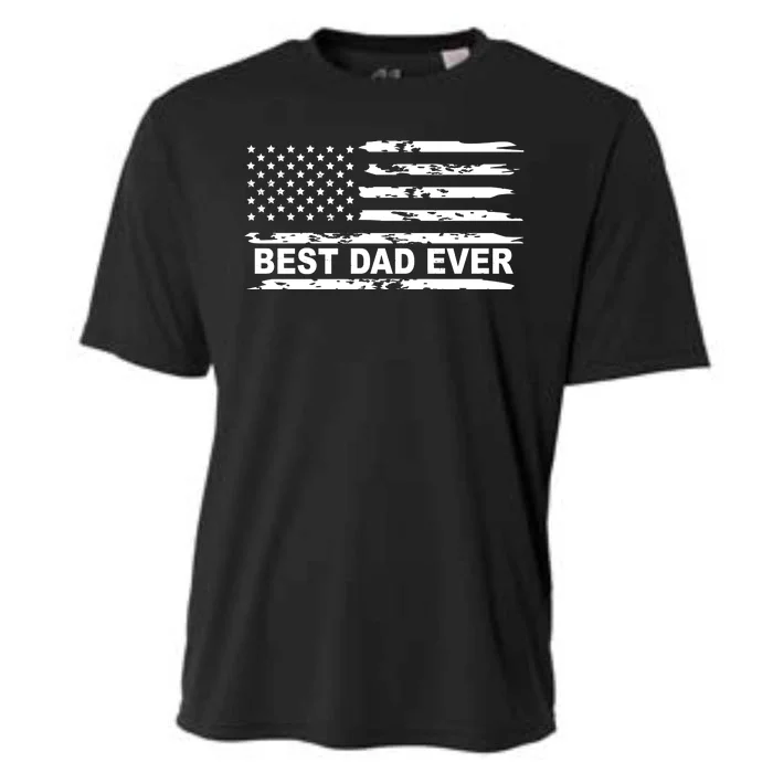 Best Dad Ever American Flag Cooling Performance Crew T-Shirt