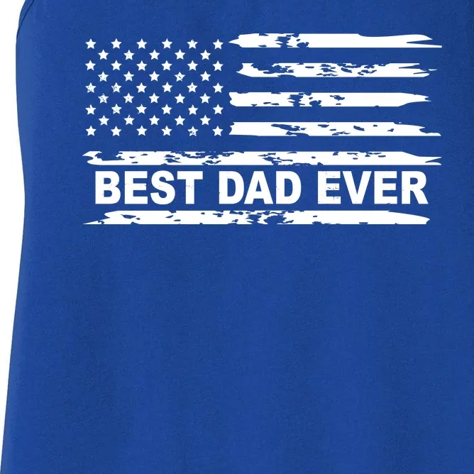 Best Dad Ever American Flag Women's Racerback Tank