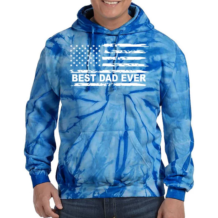 Best Dad Ever American Flag Tie Dye Hoodie