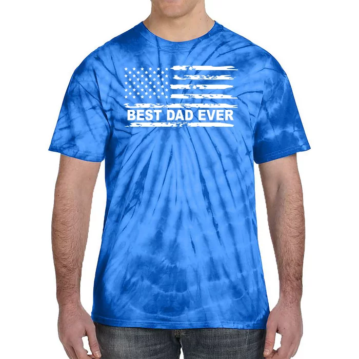 Best Dad Ever American Flag Tie-Dye T-Shirt